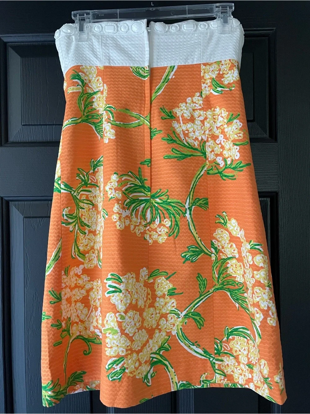 Lilly Pulitzer nectar orange Lace on the docks strapless dress - Picture 4 of 4